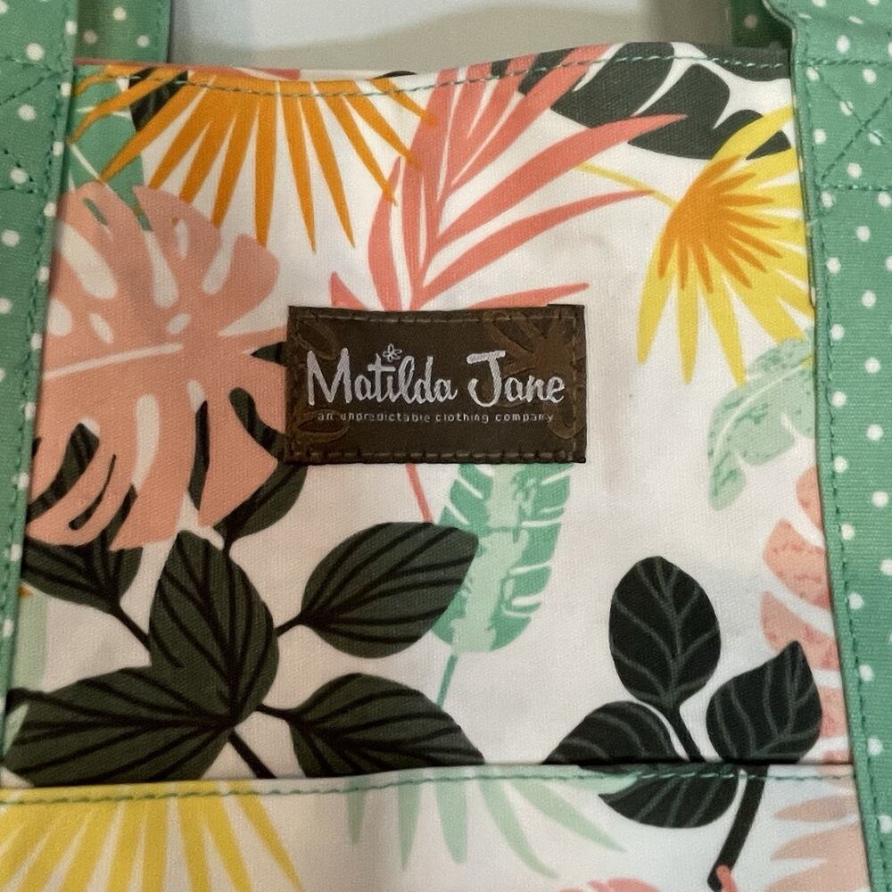 Matilda Jane Tote Green‎ Dream Chasers Golden Island Bag Beachy Tropical Coated - Picture 2 of 8